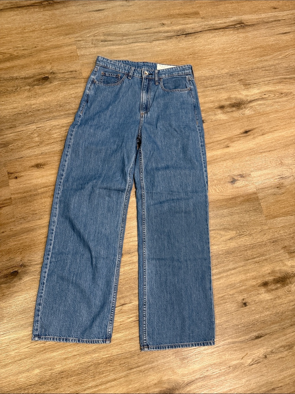 NWOT rag & bone Lori Mid-Rise Wide Leg lightweight medium blue denim jeans